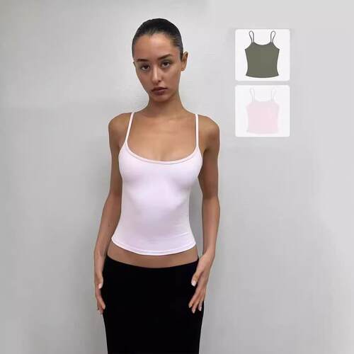 Women's Sexy Square Neck Spaghetti Strap Elastic Waist Cami