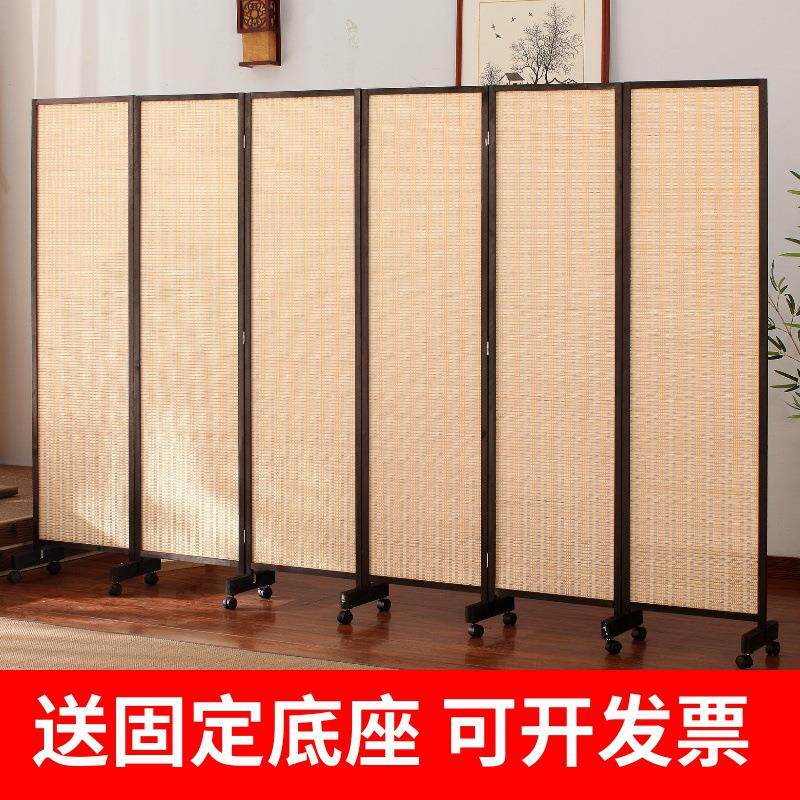 中式竹编屏风隔断墙折叠可移动客厅卧室办公室简易遮挡帘挡板餐厅