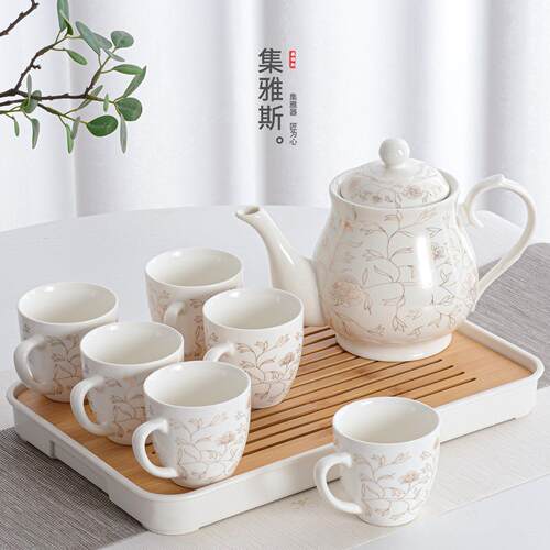2024新款茶具套组家用茶壶茶杯客厅待客杯子泡茶茶碗整套陶瓷水杯