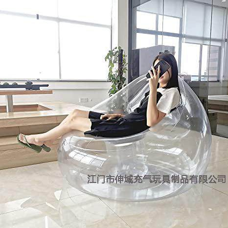 透明充气V沙发休闲明PC制品透简443约沙发配脚泵