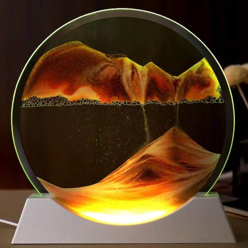发光流沙画 画摆件高级感客厅玄关电视柜3d立体沙漏小夜灯生日礼