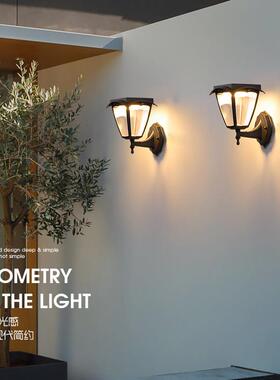 约太阳能壁灯外露台灯简PUU外墙灯防台水大门灯室外户阳家用庭院