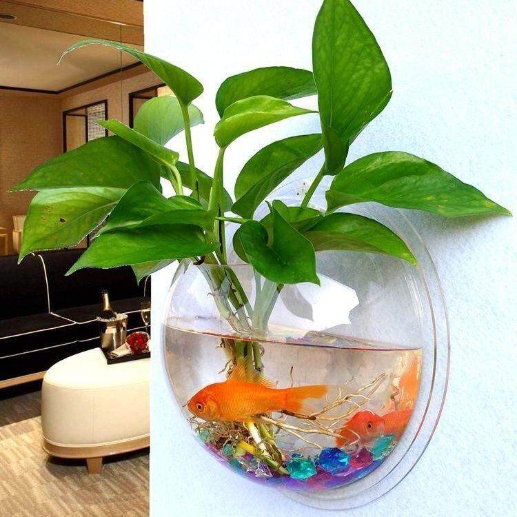 亚克力墙壁水培绿萝花盆瓶壁挂鱼缸墙面装饰品餐厅客厅背景墙花盆