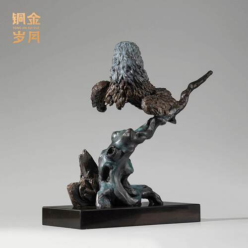 高瞻远瞩老鹰铜器工艺品摆件办公室前台桌面装饰铜工艺品