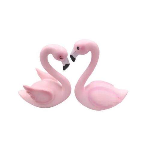 2pcs Flamingo Cake Topper Resin Decoration Baking Crafts Hom