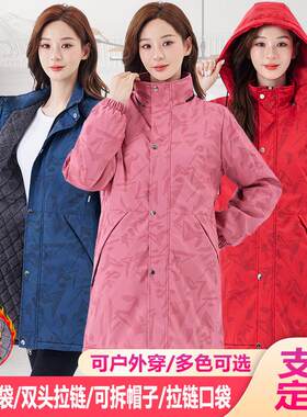 冬季保暖加棉绒加厚罩衣大人女时尚外穿防水污厨房围裙大褂工作服
