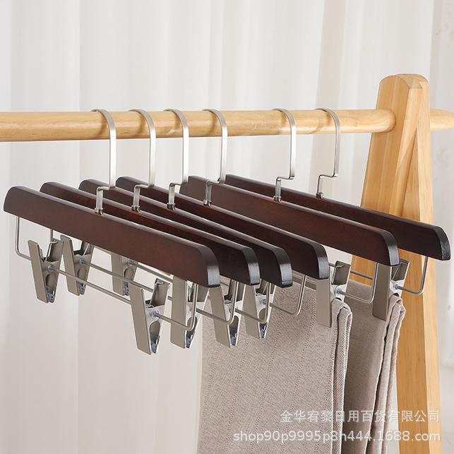 高档实木裤架裤夹 服装店衣挂展示 家用成人裤子收纳衣架裤挂