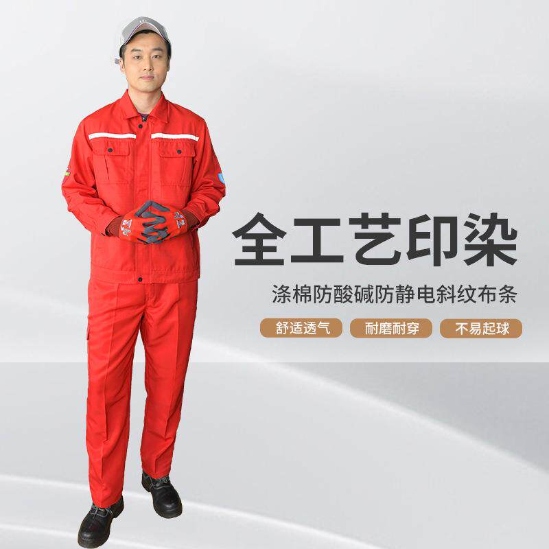 电耐紫款羲2023新春481秋款防静工作服加油站服装酸碱劳保服订货