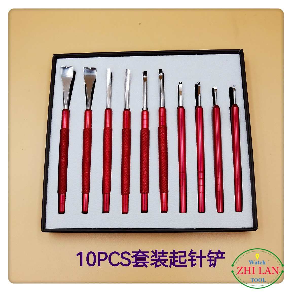 厂家直销修表工具/10支套装起针铲/红色铝柄套装撬针/起针铲/撬针