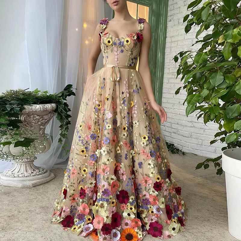 Women's 3D Flower Fashion Embroidery Hip Sexy Dress