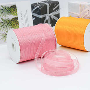1cm宽钩帽子透明雪纱带手工DIY编织夏凉帽彩带包装 丝带雪纺纱带
