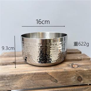 锻打锤纹304不锈钢盆子套装 加厚家用 厨房打蛋和面洗菜火锅汤新品