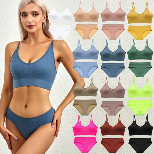 Underwear women's underwire bra set, seamless, deep anti