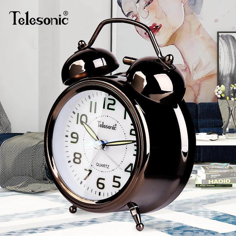 TELESONIC/天王星打铃闹钟小学生儿童闹钟可爱卡通简约静音床头钟