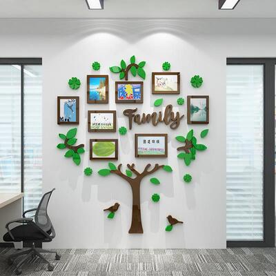 心愿墙面装饰文化照片展示贴挂画医院科室健康宣教二维码树形传栏