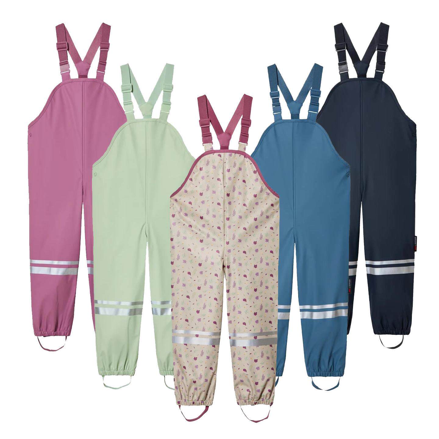 儿童加绒背带雨裤男童女童防水裤宝宝幼儿园学生防中小童全身雨具