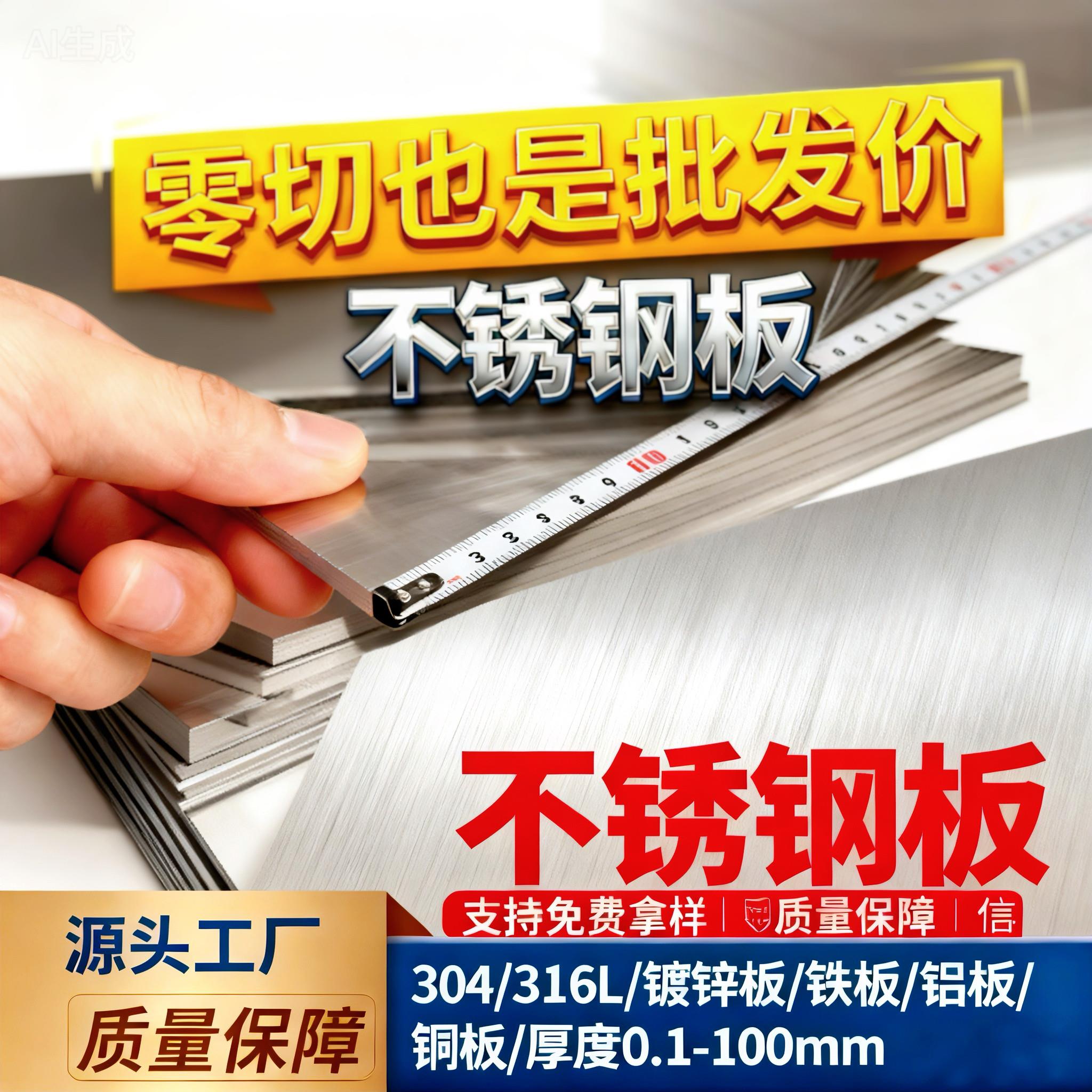 304316不锈钢板激光切割方板圆板加工个性打孔不锈钢板材折弯盒子