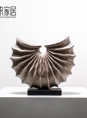 侘寂风树脂海螺艺术摆件中古风客厅边柜展示架陈设电视柜软装饰品