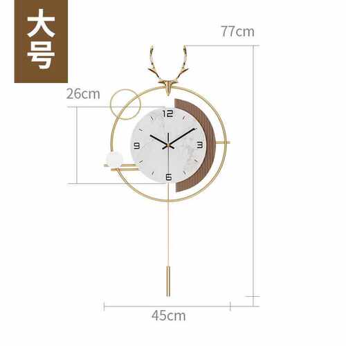 装饰鹿头家用卧室挂表简约挂轻挂钟创意现代静音奢客厅时钟墙钟表