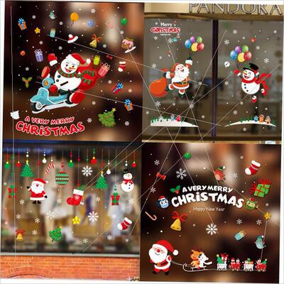 Christmas glass sticker Christmas static sticker圣诞玻璃贴纸