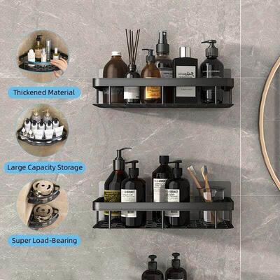 Bathroom Shelf Makeup Storage Organizer Aluminum Alloy Shamp