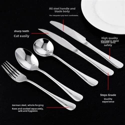 Nordic stainless steel steak knife, fork and spoon set