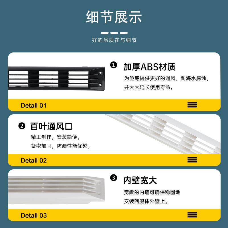 游侧排扇换气气扇散热口通风口气房车513百叶格栅网通出风口改艇
