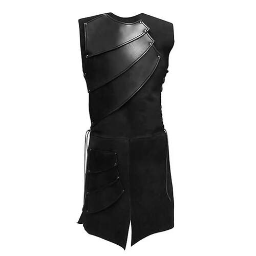 Sleeveless spliced side drawstring waist cinching split