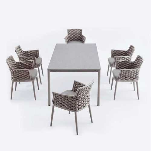 室外椅休闲户外餐桌庭院防水岩编织高端椅花园别墅露天桌椅防晒板