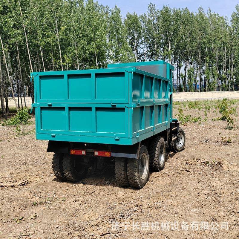 6吨载重小型六驱后八轮运输车双顶液压翻斗农用转运爬山虎自卸车