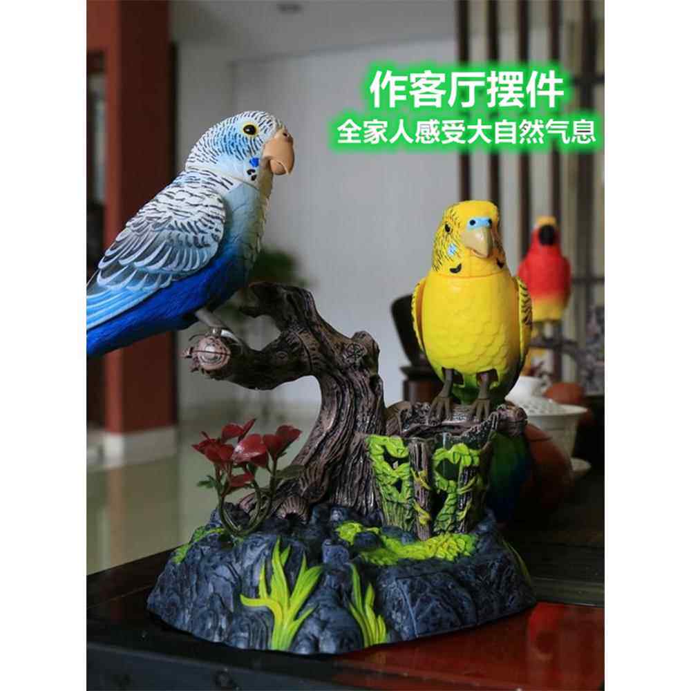 电子鸟仿真小鸟电动声控感应会飞会叫会说话鹦鹉儿童鸟笼假鸟玩具