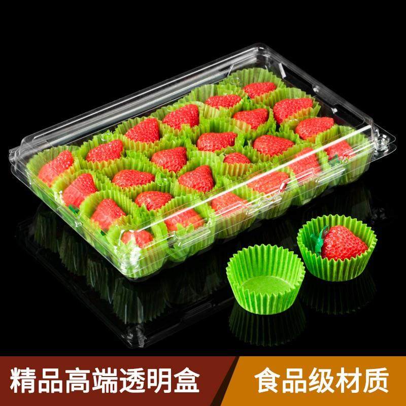 草莓盒子包装盒一次性草莓打包盒透明带托塑料盒子泡沫水果保鲜盒