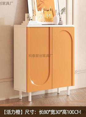 HCV法式奶柜风餐边现代简约白色厅储物柜子客靠墙碗柜茶水柜置物