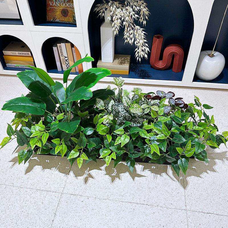 喜语木花箱绿彷真花箱假混花艺室外广草场花绿植摆件饭厅搭咖啡馆