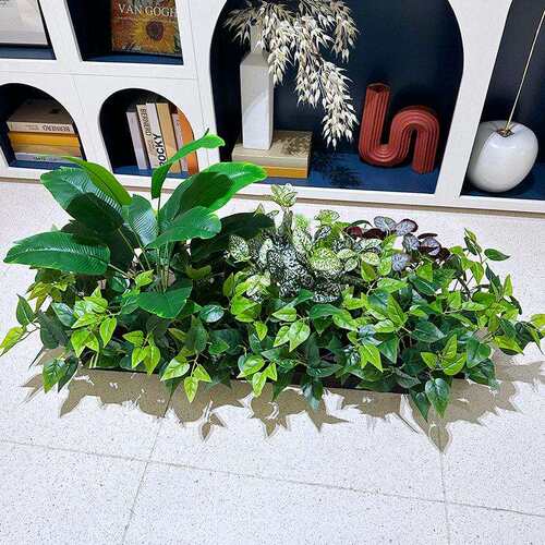喜语木花箱绿彷真花箱假混花艺室外广草场花绿植摆件饭厅搭咖啡馆