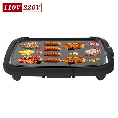 跨境美规110V电烧烤盘 家用10英寸少烟BBQ烤肉机铁板烧电烧烤炉