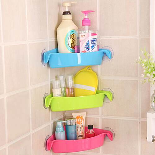 Wall-mounted bathroom storage rack, no-drill bathroom shelf,