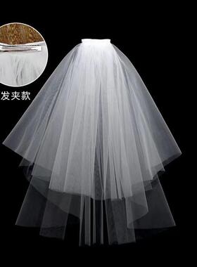 复古头纱高级求婚头纱头纱拍照道具名媛大拖尾头纱拍摄礼服成人