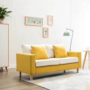 简易北欧小户型双人两人沙发麻布沙发单身公寓租房服装店小沙发椅