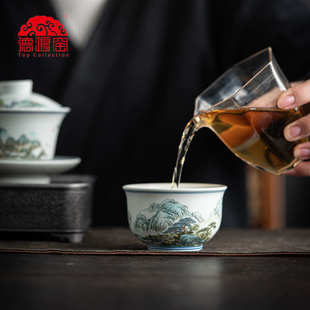 德鸿窑仿古泥主人杯富春山居陶瓷单杯家用主人杯客杯茶杯厂家批发