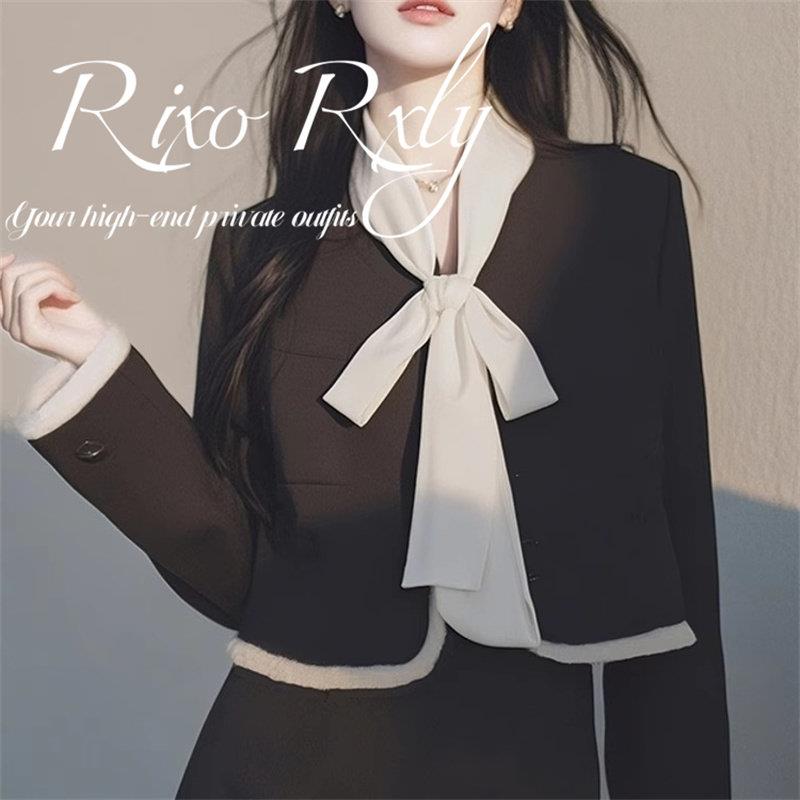 RIXO RXLY小香风长袖衬衫短裙套装女春秋季小众高级感甜美两件套