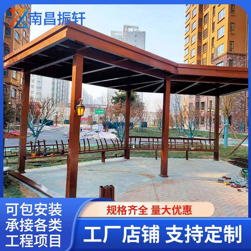 景区景观廊架实木户外防腐木廊架庭院花架长廊室外花园凉亭围栏