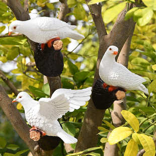 摆件鸽子户外挂饰仿真园林景观雕塑挂件小区树上花园装饰庭院树脂