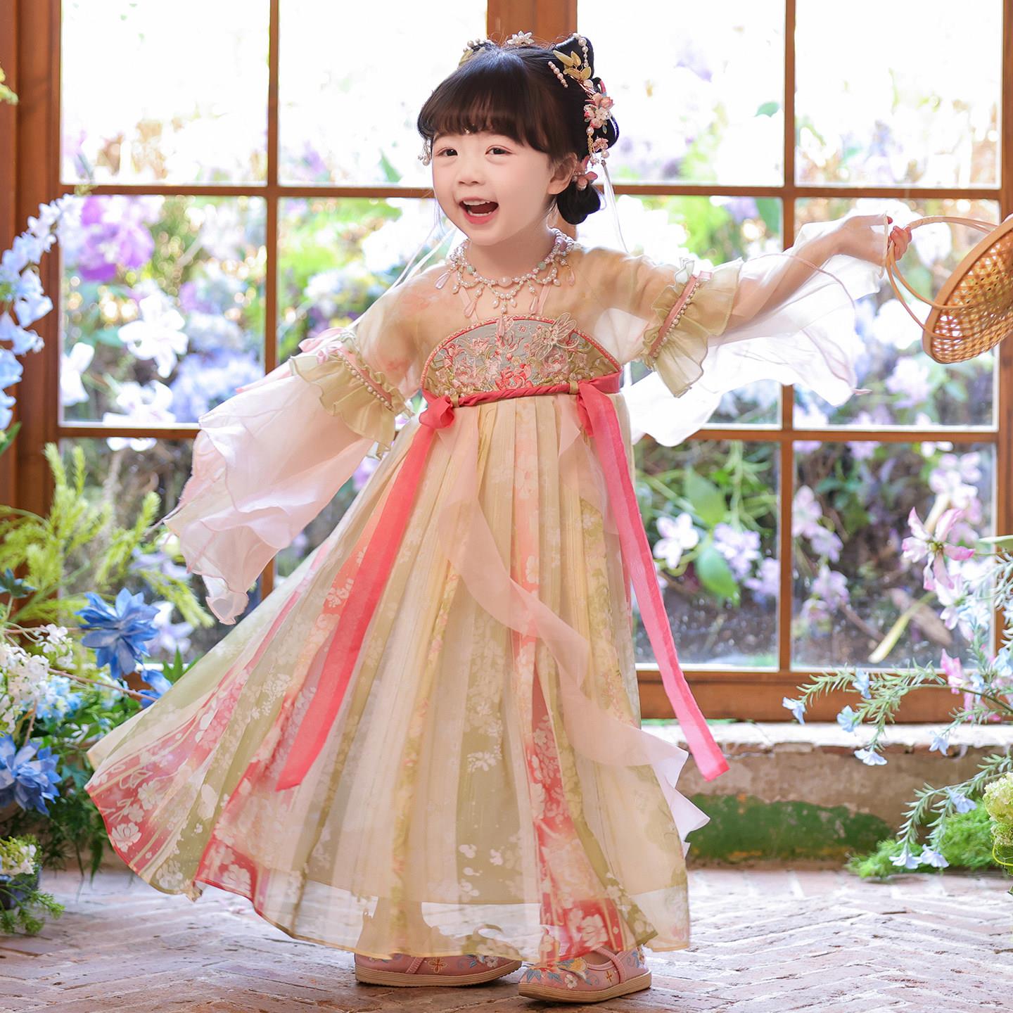 女童汉服2026春秋款儿童高端仙气飘逸国风公主连衣裙女宝表演襦裙