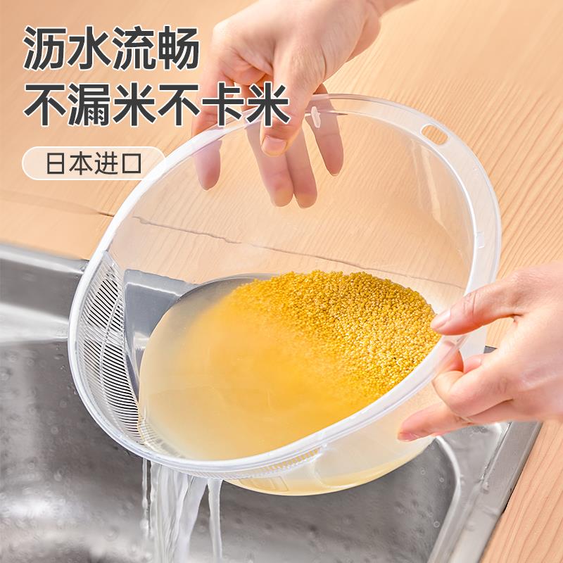 德国淘米器洗米筛漏塑料洗菜盆沥水篮厨房菜篮子家用水果盘洗菜篮