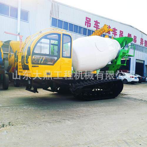 方混凝土运输搅拌车农田建设履带罐车小型商混车