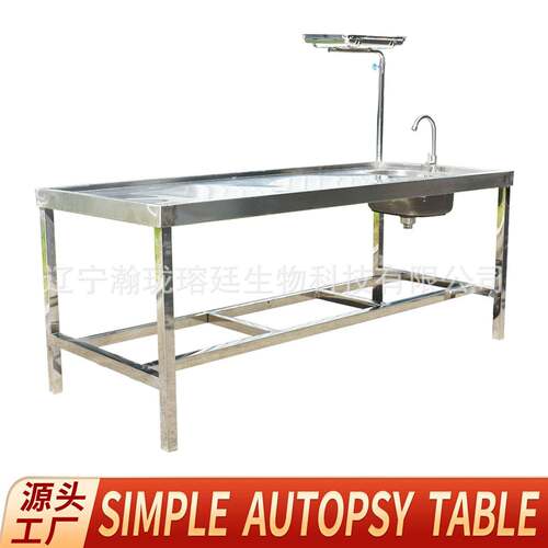 实验室小动物清洗手术床Autopsytable尸检站304不锈钢简易解剖台