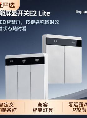 E2Lite智能开 关屏显按键自定义接入联动语音控制面板无线 线蓝牙