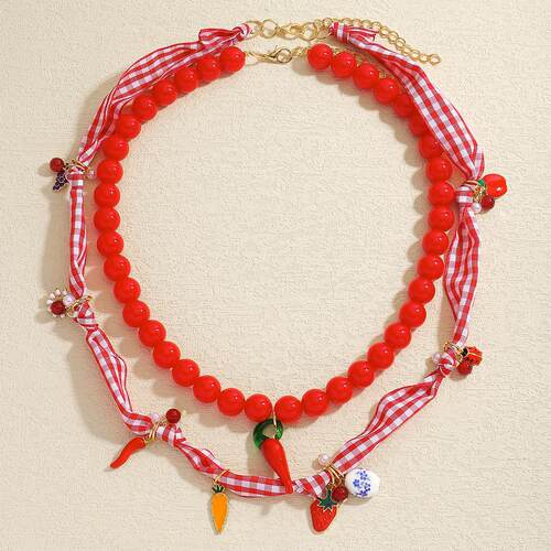 Vegetable carrot necklace, summer style fabric pendant