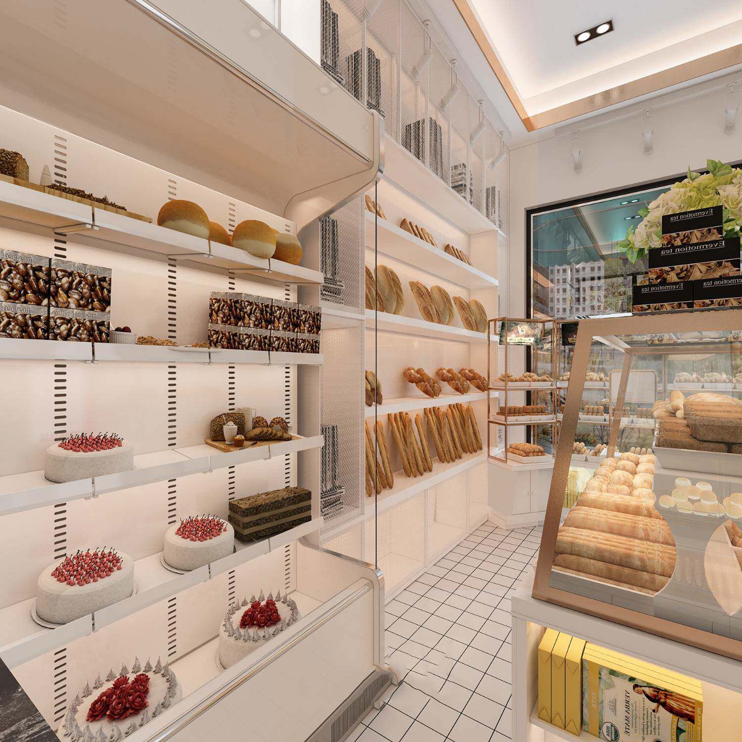 商场超市装修便利店珠宝展柜展示架面包店餐厅店铺门头si设计